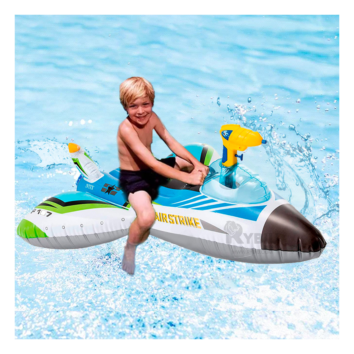INFLABLE RYBIU CON DISEÑO PARA FIESTAS AZUL + REGALO AGENDITA - 2