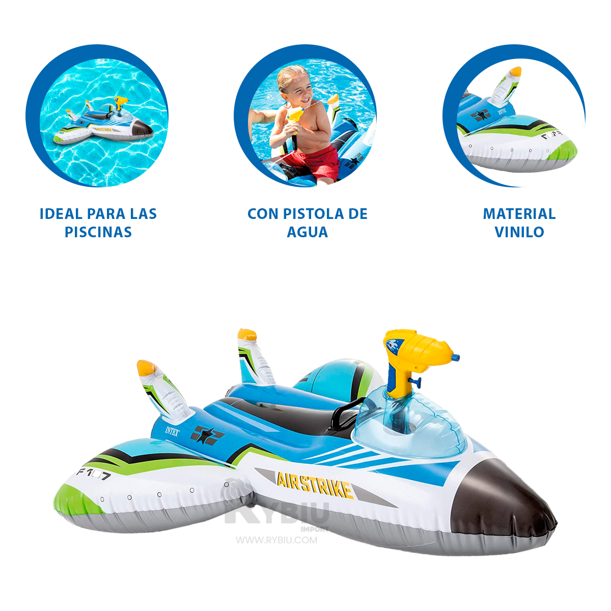 INFLABLE RYBIU CON DISEÑO PARA FIESTAS AZUL + REGALO AGENDITA - 3