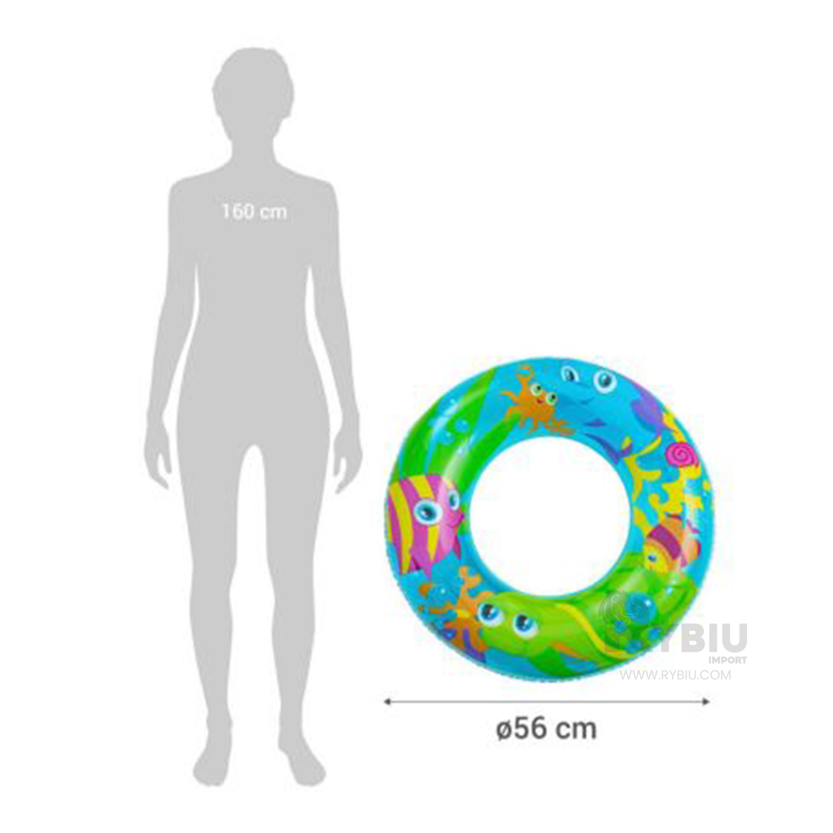 INFLABLE RYBIU GRAN CAPACIDAD CELESTE MOD.36013 + REGALO STICKERS - 5