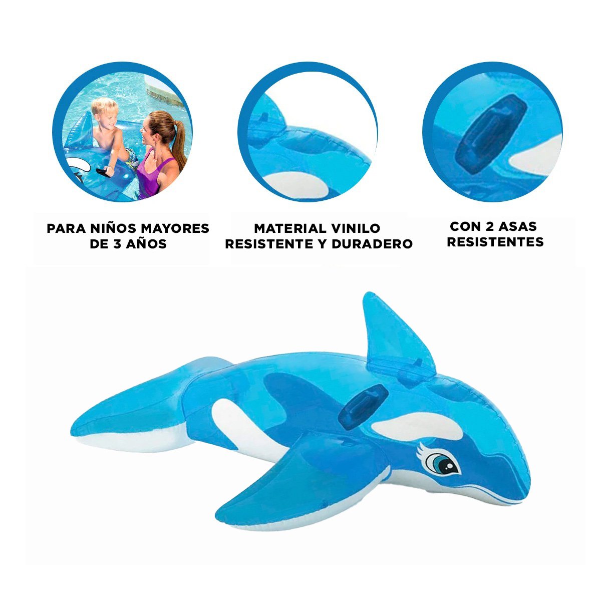 COLCHONETA INFANTIL BALLENA 58523NP COMODA Y PORTATIL PARA NINOS Y+LIGAS REGALO - 3