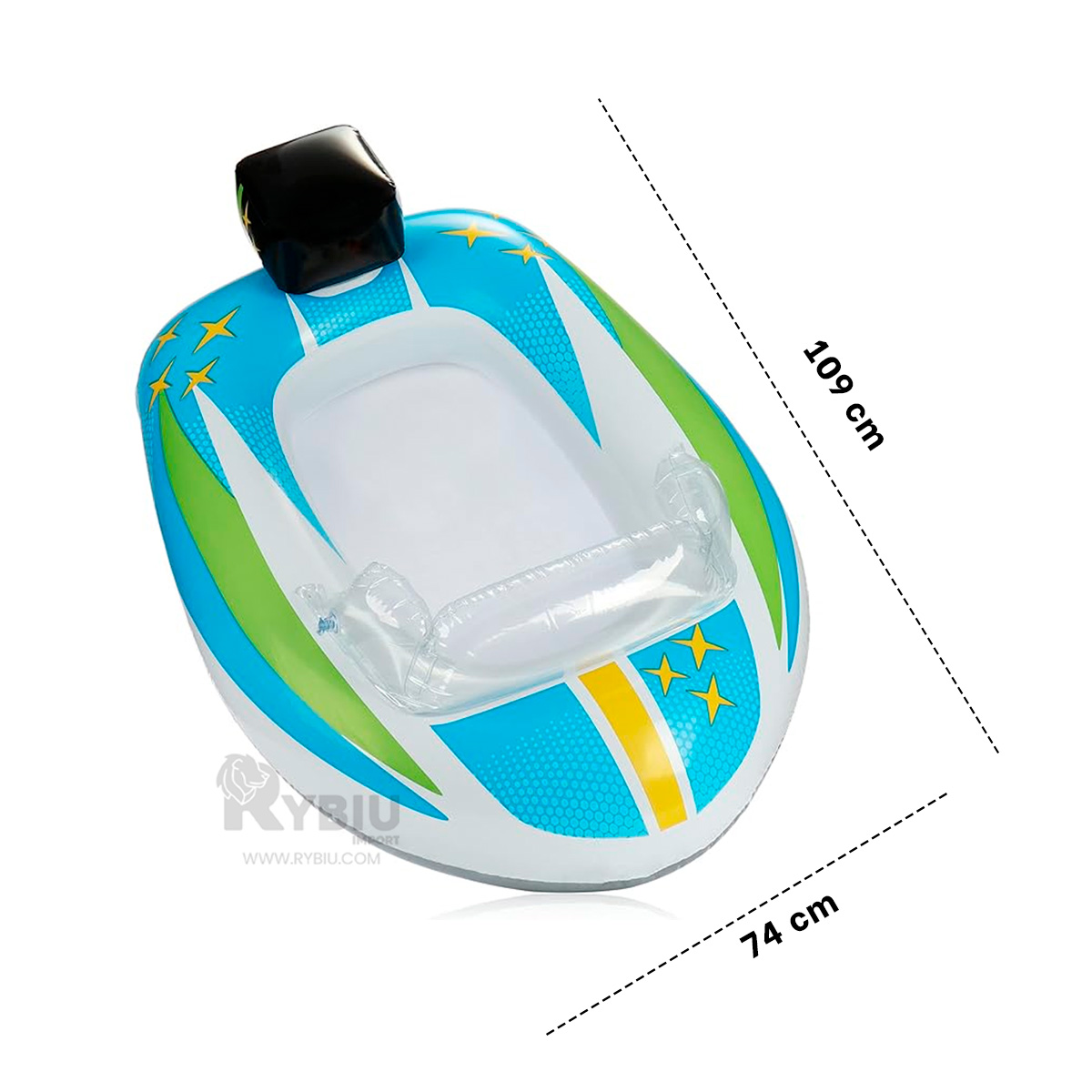 INFLABLE DISEÑO CARRITO EN CELESTE 59380NP Y+REGALO STICKERS - 5