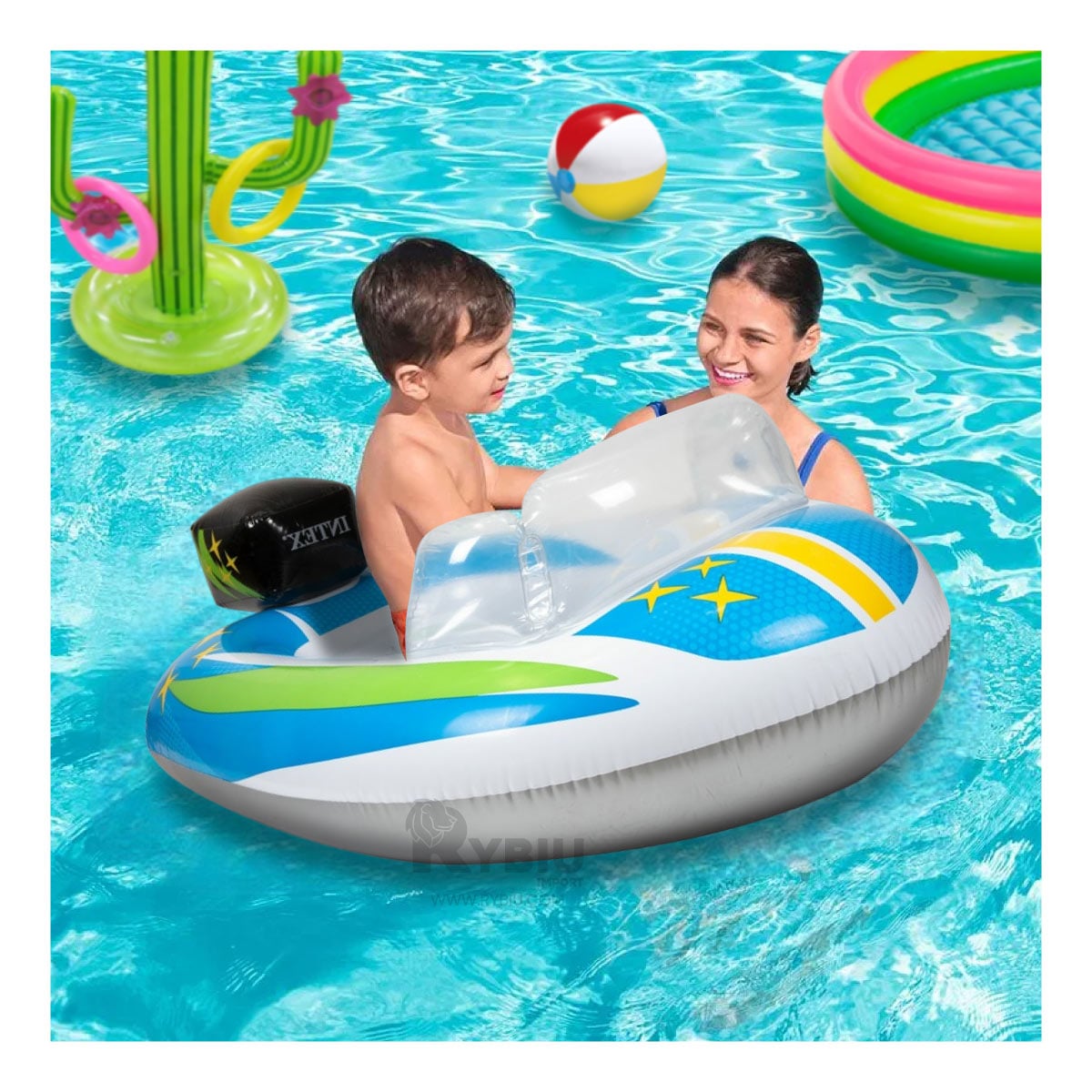 AUTO DE PLAYA EN CELESTE 59380NP Y+REGALO LIGAS PARA PEINAR - 2