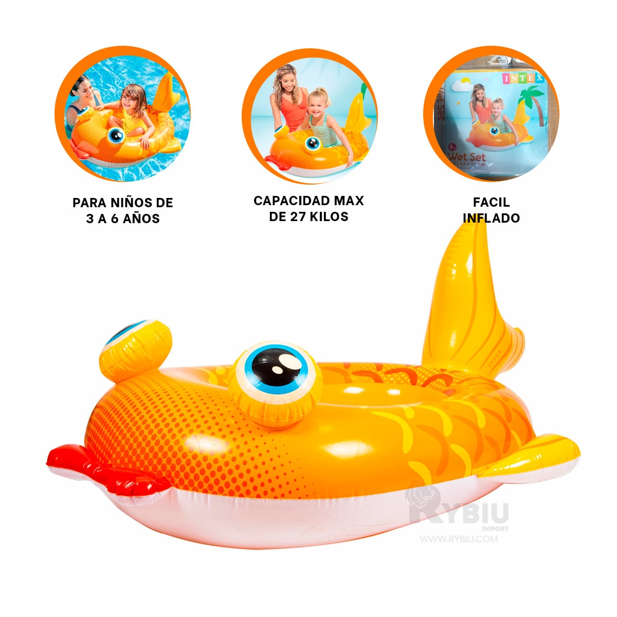 INFLABLE DISEÑO ANIMAL EN AMARILLO 59380NP Y+REGALO STICKERS - 3