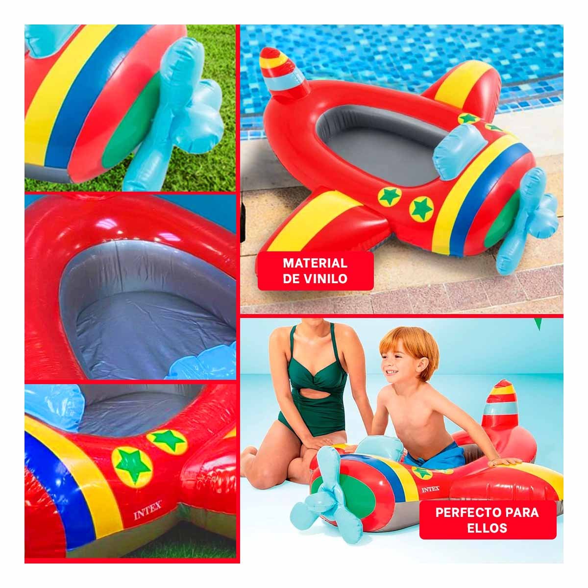 COLCHONETA INFANTIL 3D AVION 59380NP COMODA Y PORTATIL PARA NINOS Y+LIGAS REGALO - 5