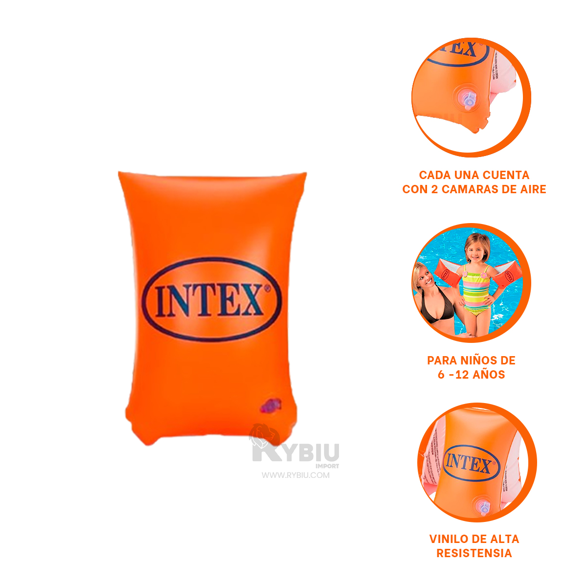 SALVAVIDAS DURABLE DE PISCINA ANARANJADO Y+REGALO AGENDITA - 1