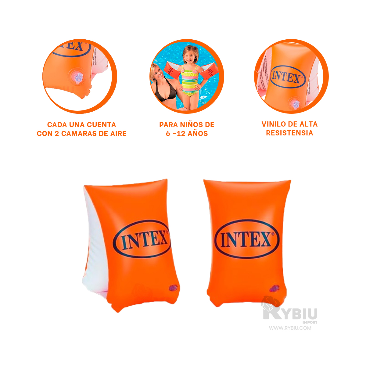 SALVAVIDAS CON DISEÑO INFANTIL ANARANJADO Y+REGALO STICKERS - 1