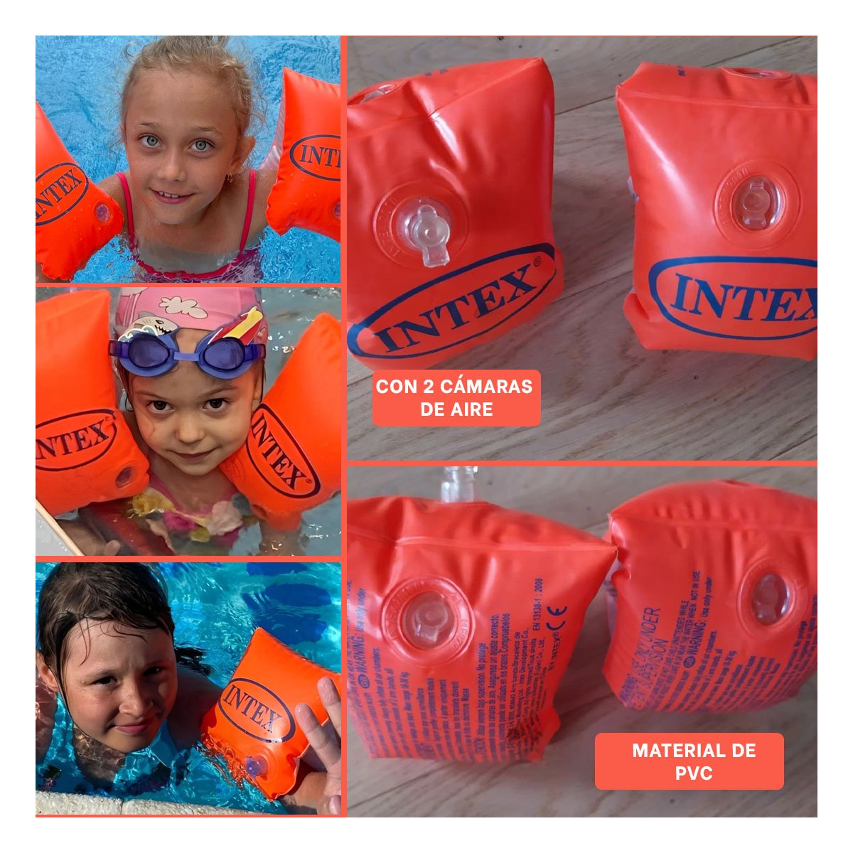 DISPOSITIVO DE BRAZO INFLABLE PARA NIÑOS EN PISCINA 23 X 15 CM Y+LIGAS REGALO - 5
