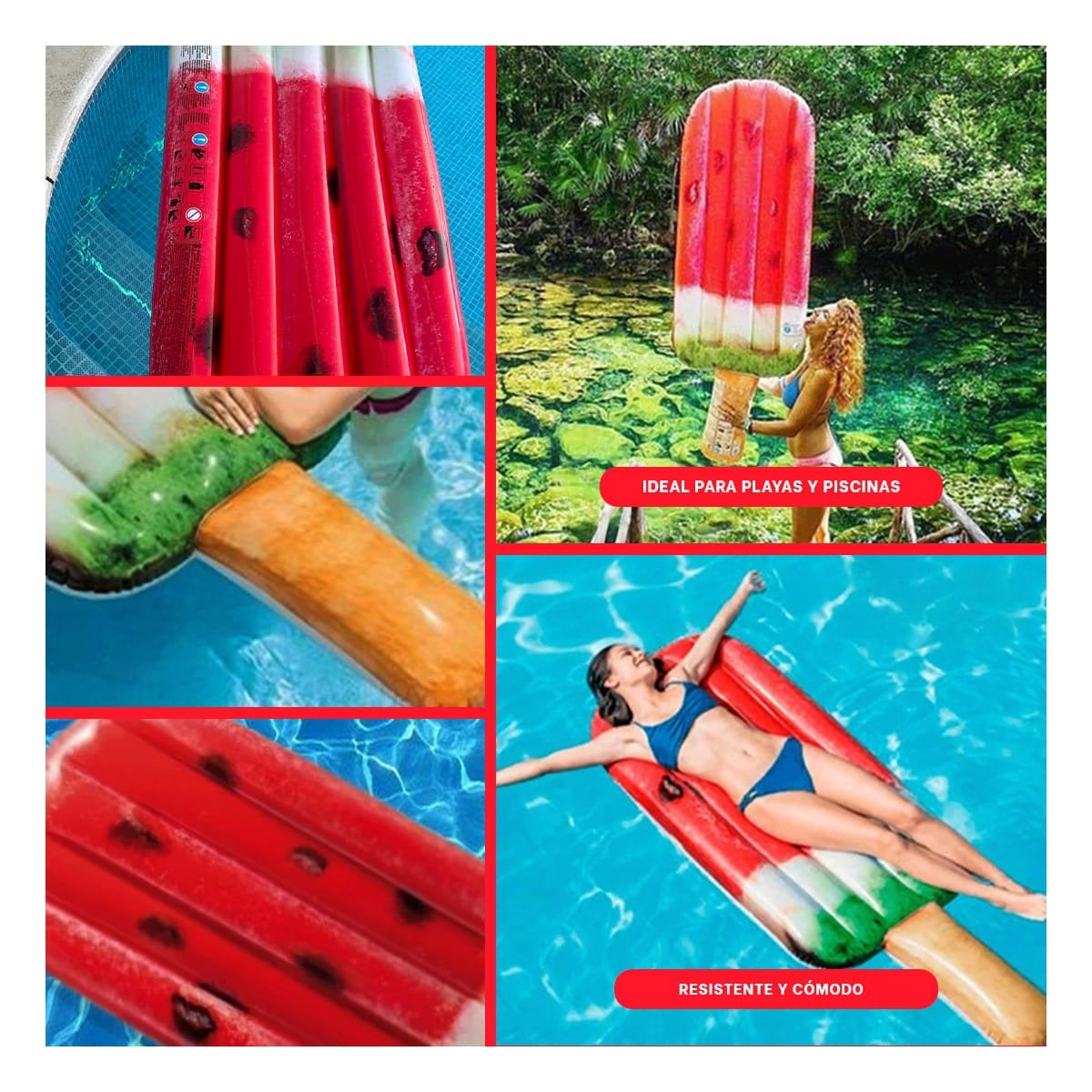 FLOTADOR SANDIA ACUATICO PARA NIÑOS Y DIVERSION EN PISCINA 191 X 76 CM Y+POST IT - 5