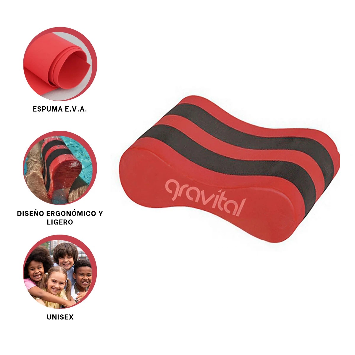 ACCESORIO PISCINA RYBIU MG-2410A AZUL ROJO PULL BOY USO RECREATIVO + PAPEL REGALO - 3