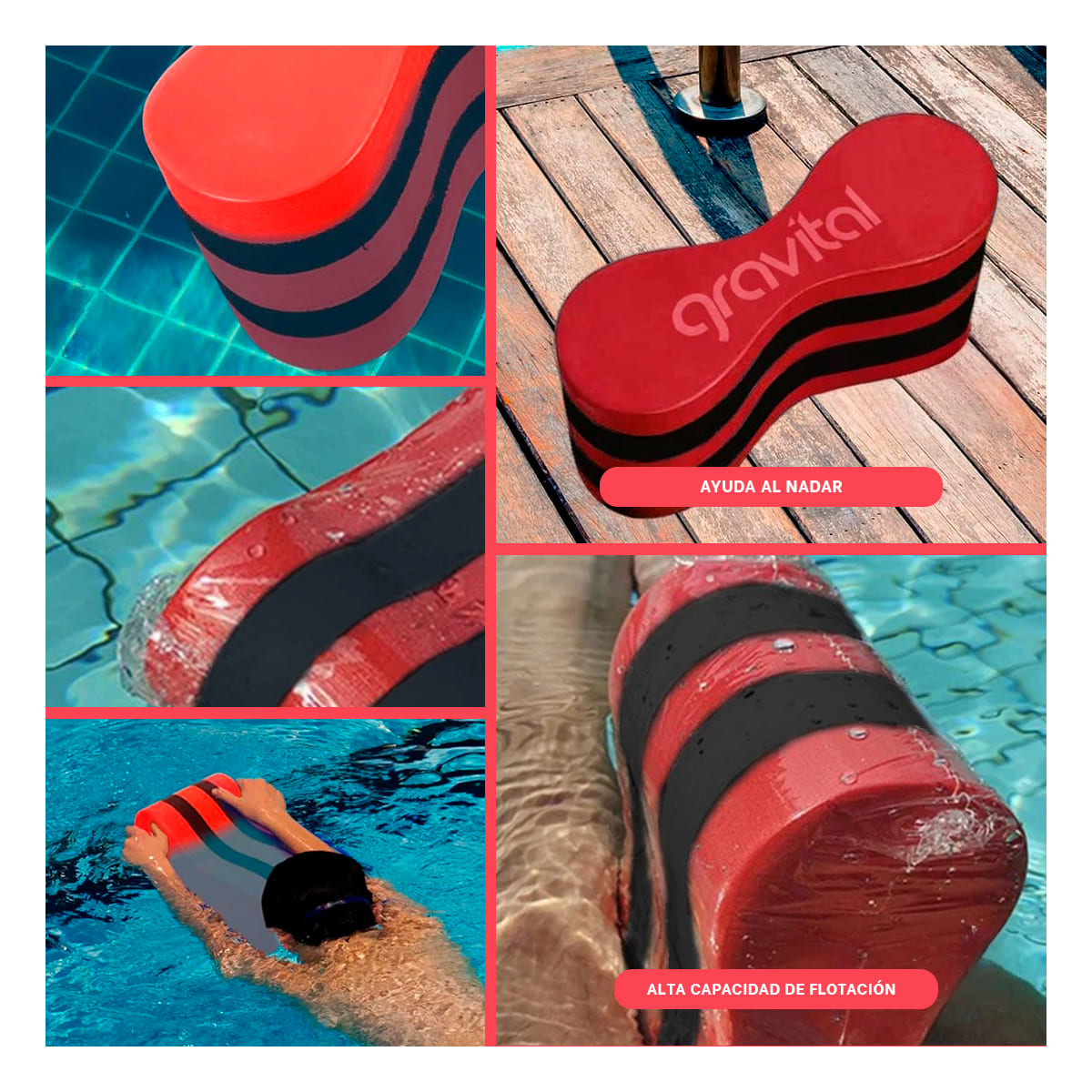 ACCESORIO PISCINA RYBIU MG-2410A AZUL ROJO PULL BOY USO RECREATIVO + PAPEL REGALO - 4