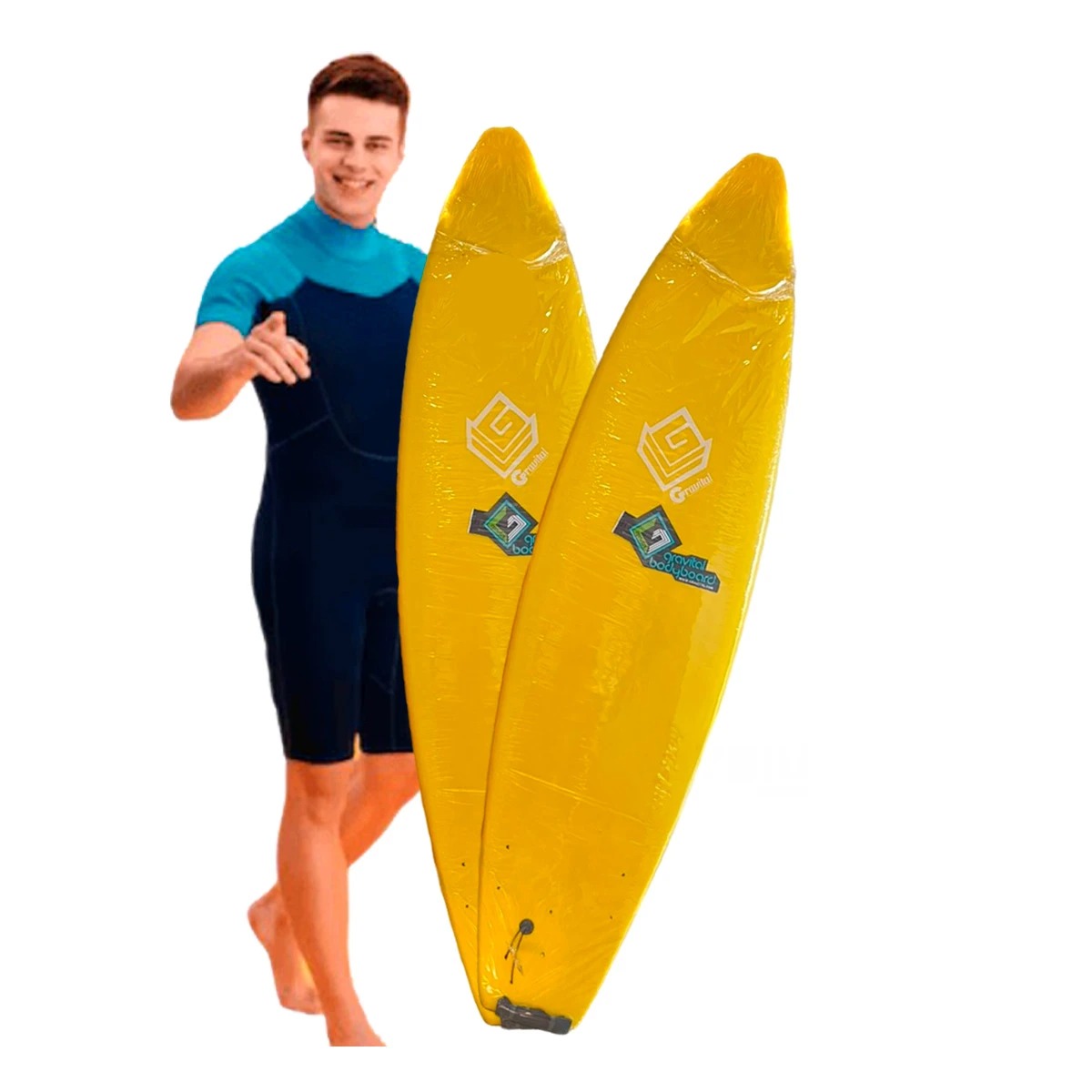 TABLERO RYBIU ST-6 AMARILLO SURFEAR UTIL 6' + BANDERITAS ADHESIVAS - 1