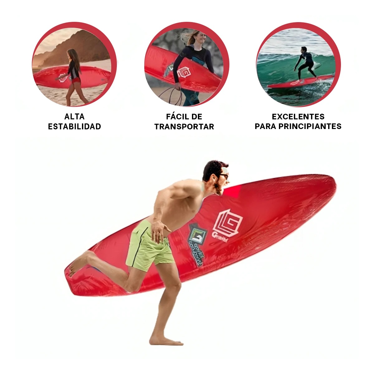 LONGBOARD RYBIU ST-6 ROJO AERODINAMICO 6 PIES + GIFT MINIAGENDA - 3