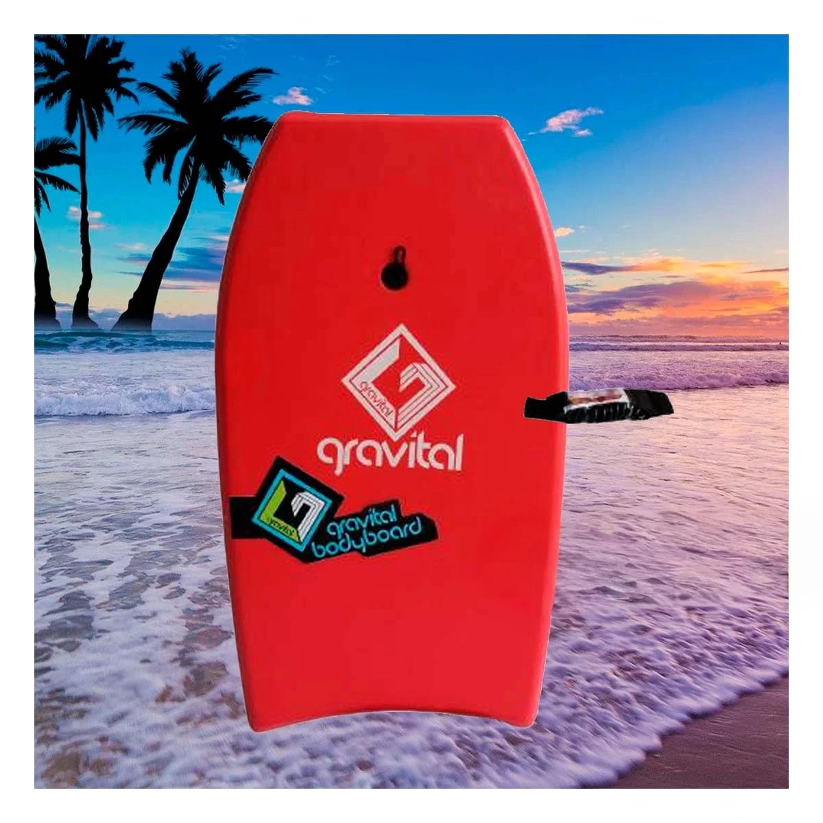 TABLA RYBIU GR-33 ROJO BODY LA PLAYA 33'' + BANDERITAS ADHESIVAS - 4