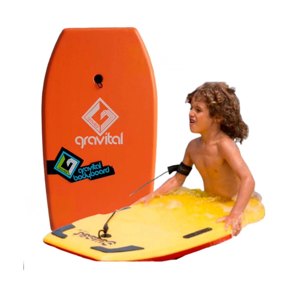 BODY SURF ESTILOSO EN NARANJA 33'' Y+ENVOLTORIO DE REGALO - 2
