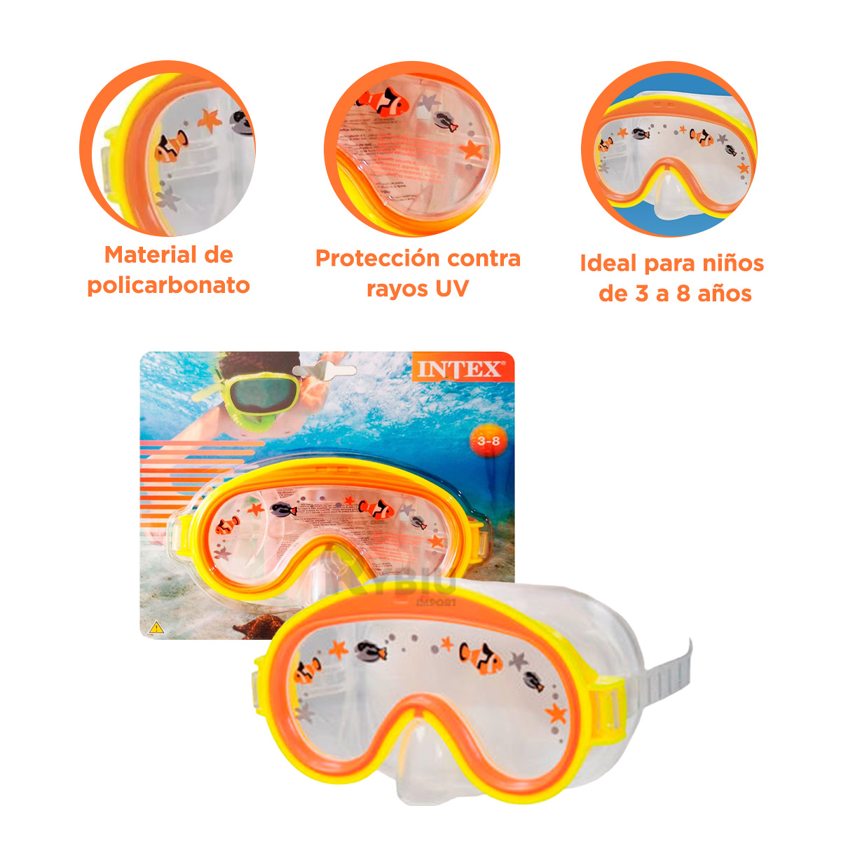 ANTEOJOS RYBIU VE31886 NARANJA DEPORTE + BANDERITAS ADHESIVAS - 3