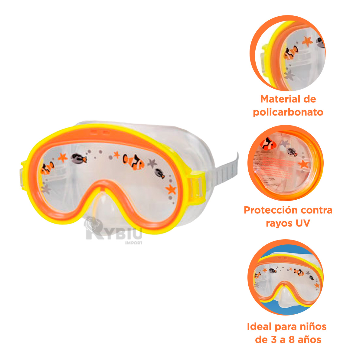 VISORES RYBIU VE31886 NARANJA CÓMODO + ENVOLTORIO REGALO - 4