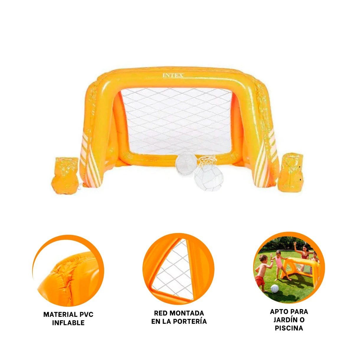 ARCO DEPORTIVO INFLABLE PARA JUEGOS DE FUTBOL FAMILIAR Y+LIGAS REGALO - 3