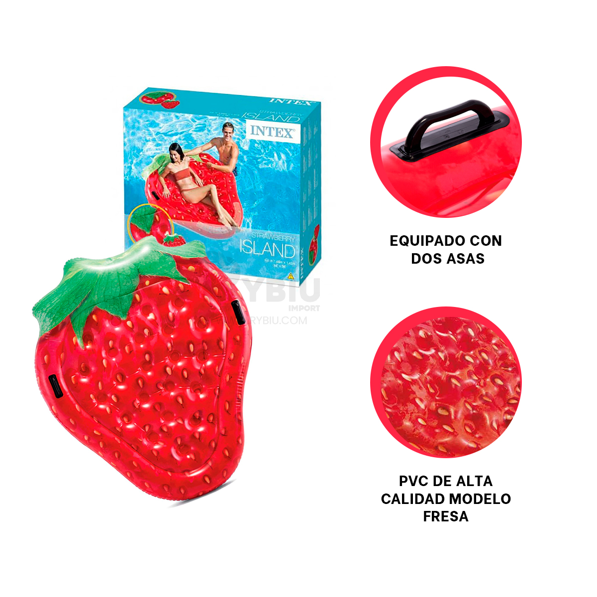 FLOTANTE ERGONOMICO DE FRESA Y+BANDERITAS ADHESIVAS - 1