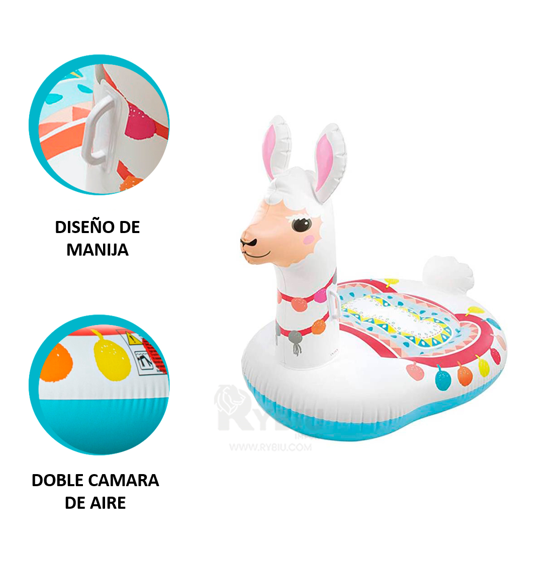 FLOTANTE ERGONOMICO DE LLAMA Y+BANDERITAS ADHESIVAS - 1