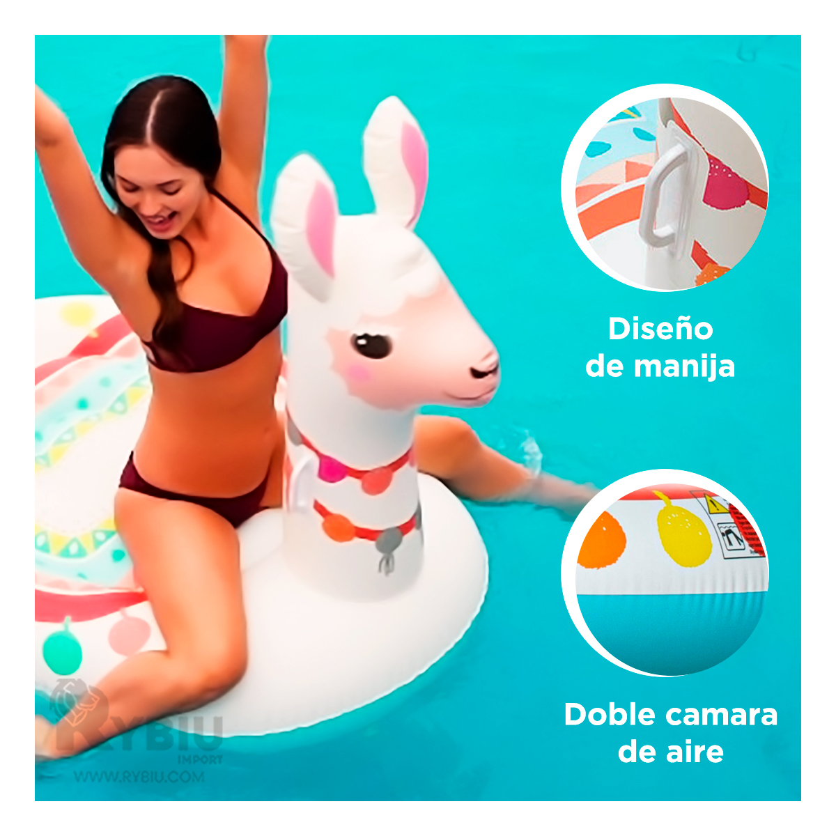 FLOTANTE ERGONOMICO DE LLAMA Y+BANDERITAS ADHESIVAS - 3