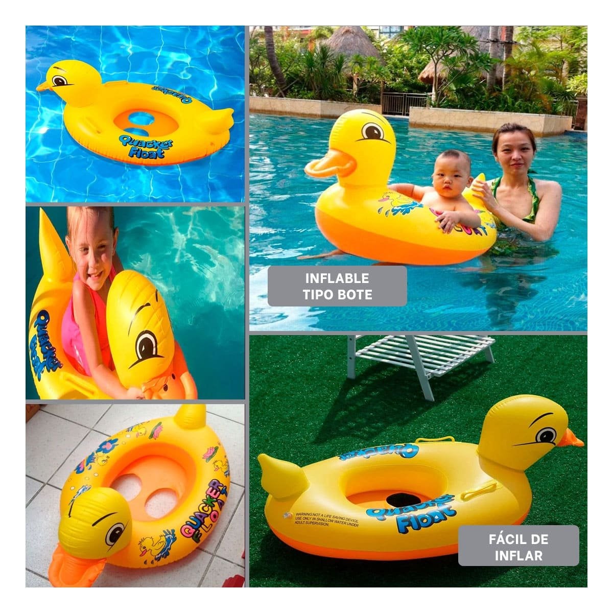 FLOTADOR PARA PISCINA PATO 31 X 24 CM DIVERTIDO Y COLORIDO Y+POST IT - 1