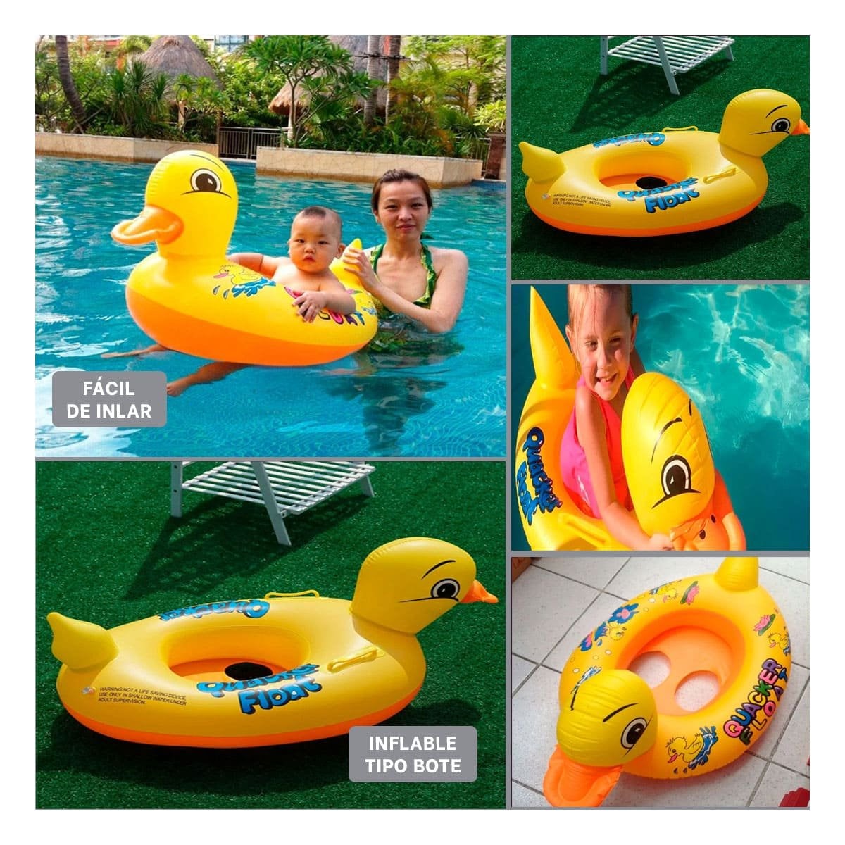 FLOTADOR PARA PISCINA PATO 31 X 24 CM DIVERTIDO Y COLORIDO Y+POST IT - 5