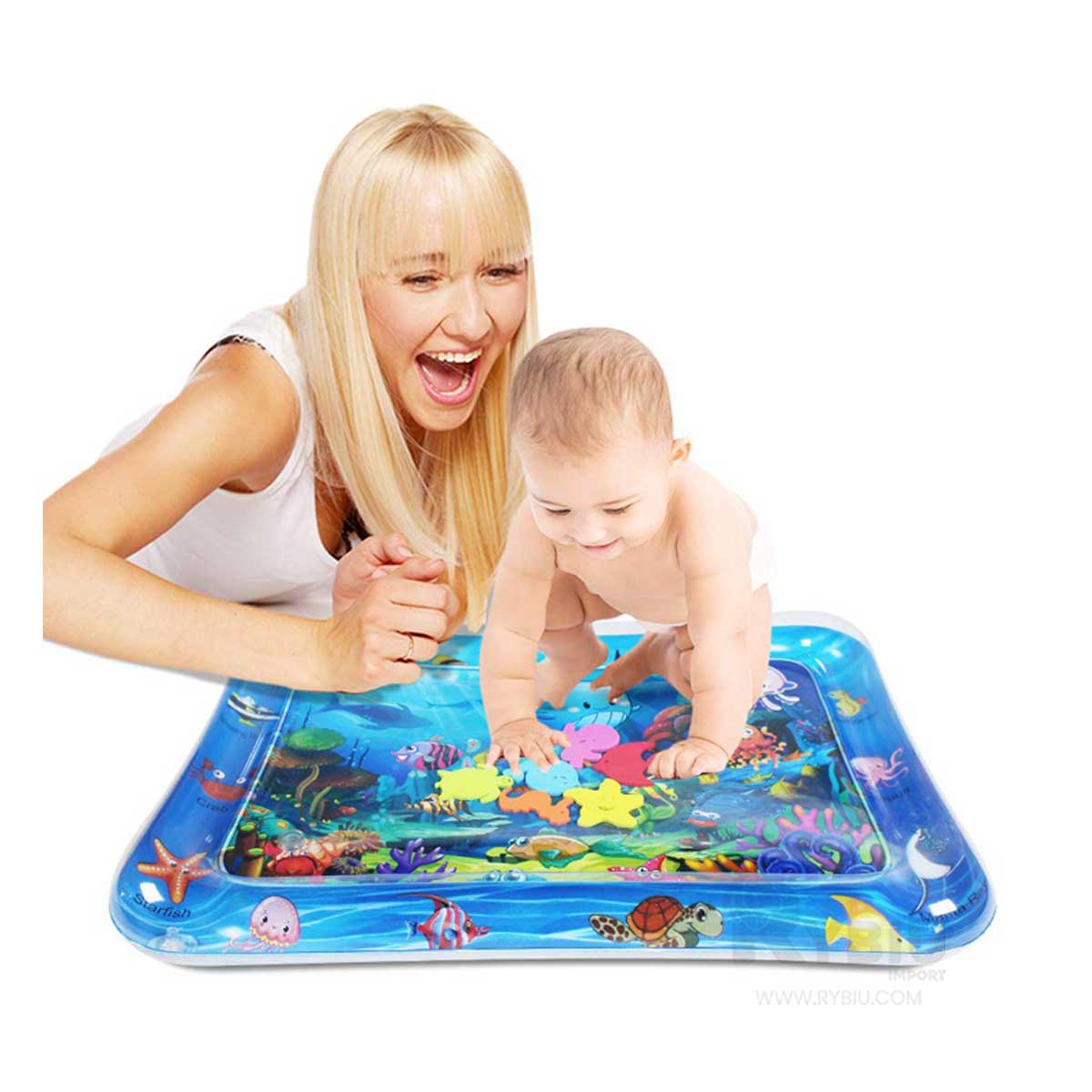COLCHONETA BEBE DE AGUA SENSORIAL EN AZUL Y+GIFT STICKERS - 1
