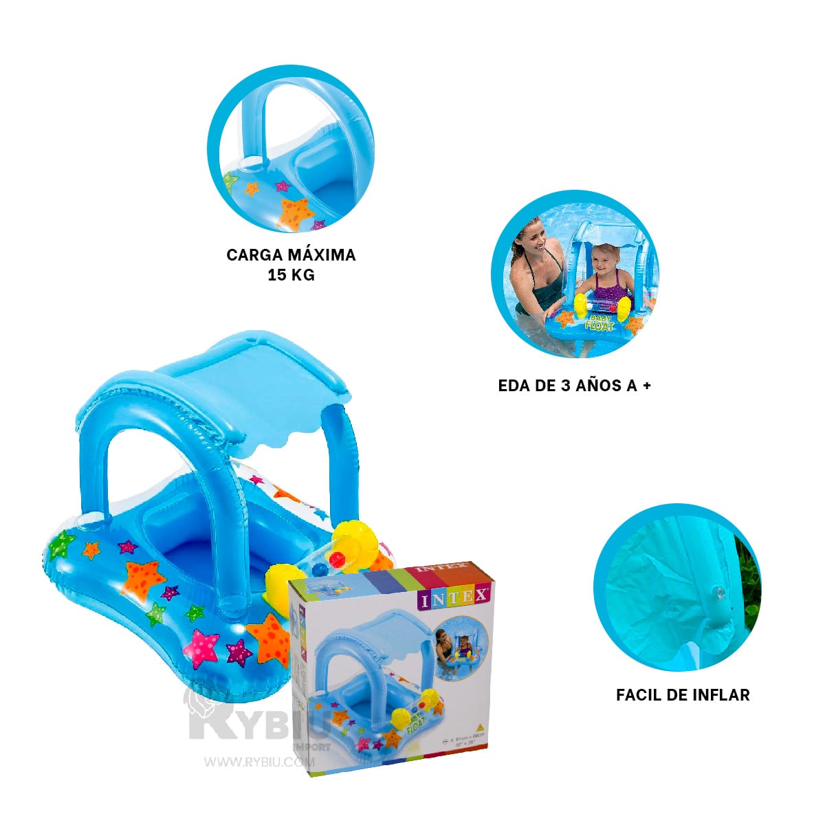 SALVAVIDAS COMPACTO PARA NIÑO EN CELESTE Y+REGALO AGENDITA - 3