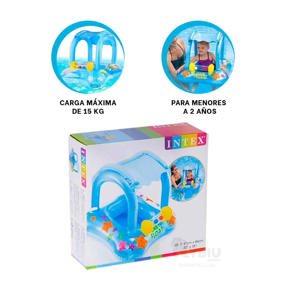 SALVAVIDAS LIGERO DE COLOR CELESTE 56581NP Y+REGALO STICKERS - 1