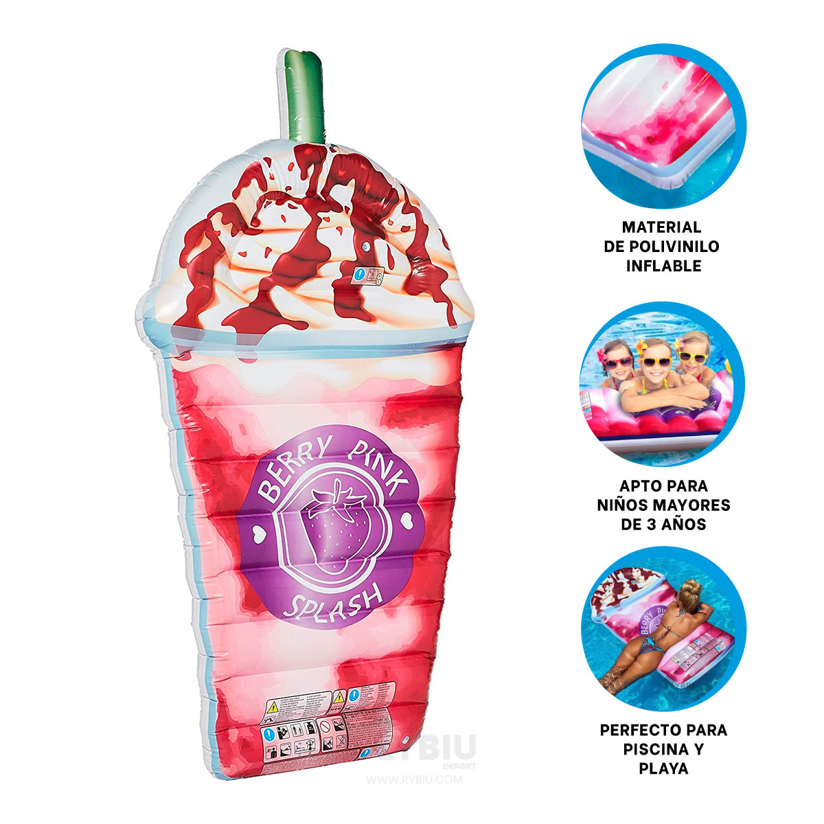 FLOTADOR CON DISEÑO DE HELADO 198X107CM Y+PAPEL DE REGALO - 3