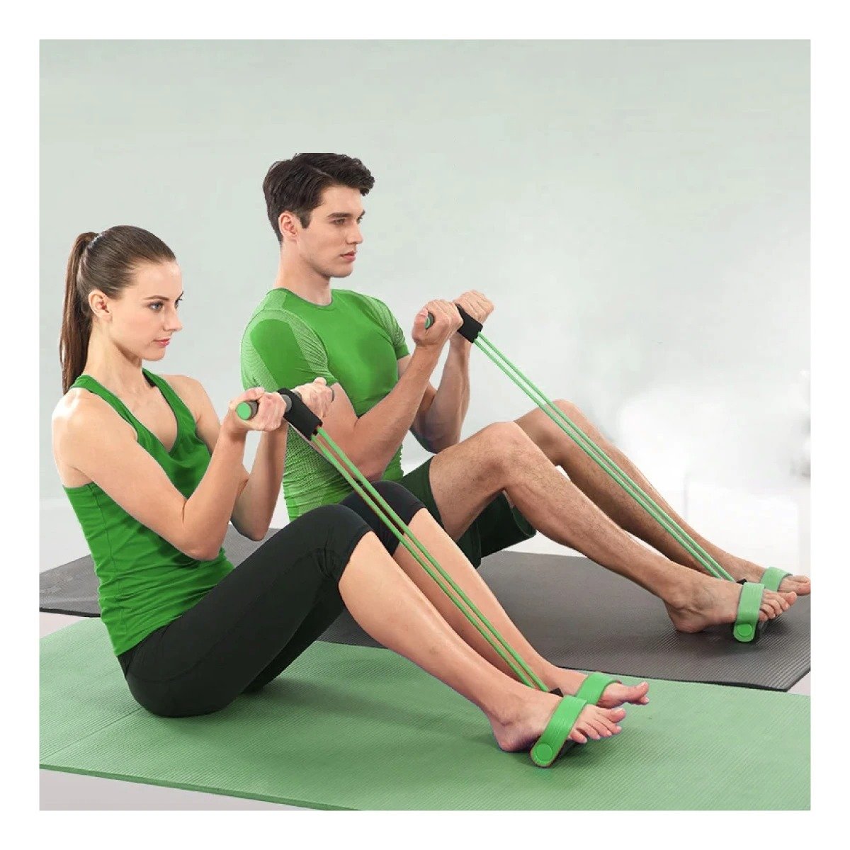 ELÁSTICO RYBIU DE30591 VERSATIL PILATES VERDE Y NEGRO + LIGAS DE REGALO - 2