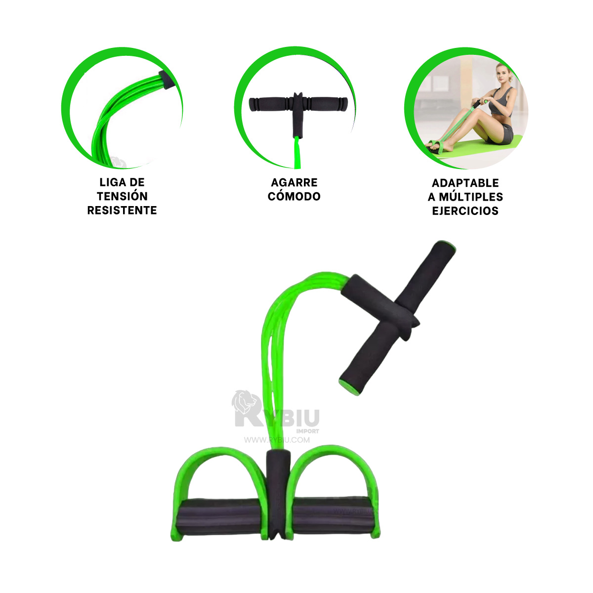 BANDA RYBIU DE30591 PORTATIL GIMNASIO VERDE Y NEGRO + GIFT STICKERS - 3