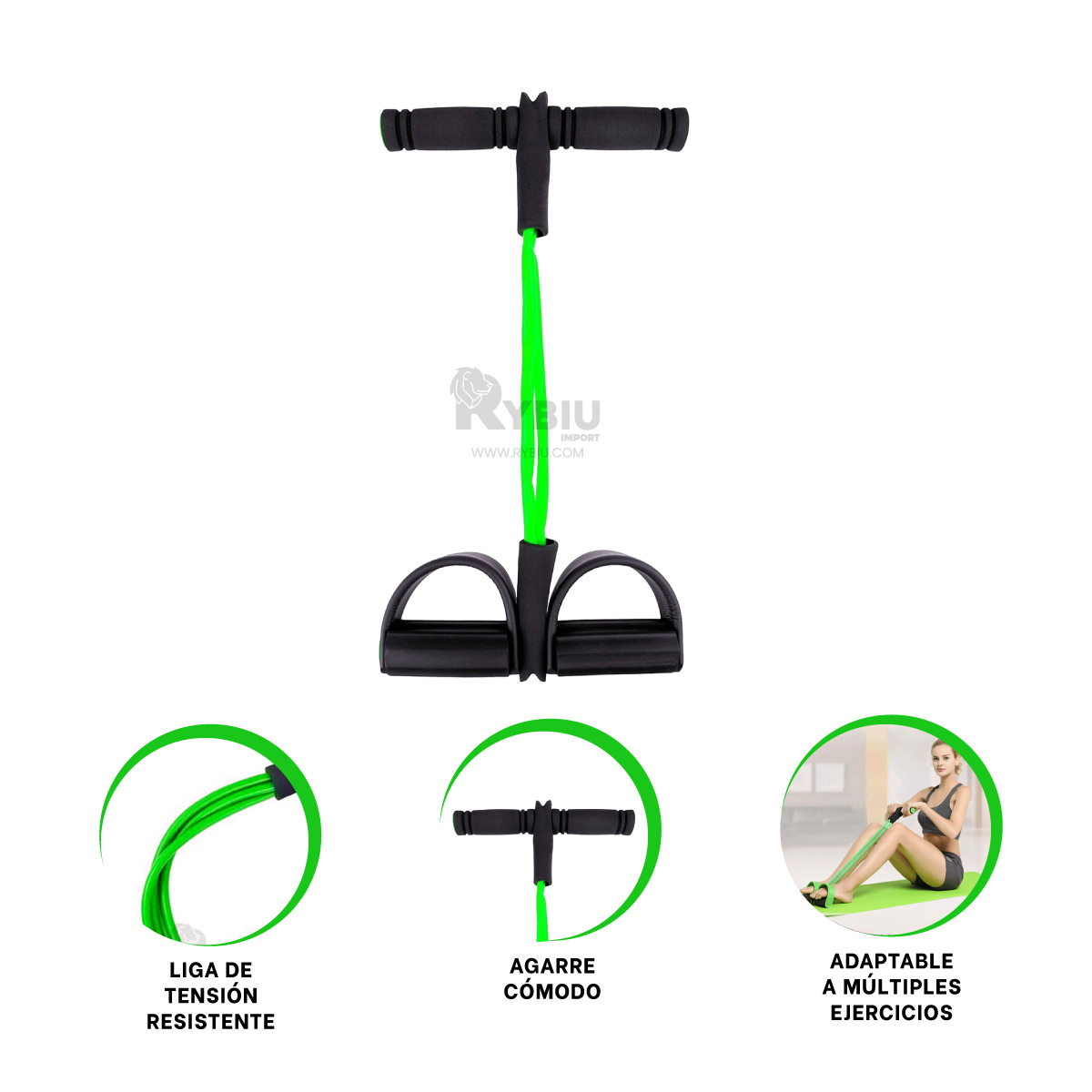 BANDA RYBIU DE30591 PORTATIL GIMNASIO VERDE Y NEGRO + GIFT STICKERS - 4