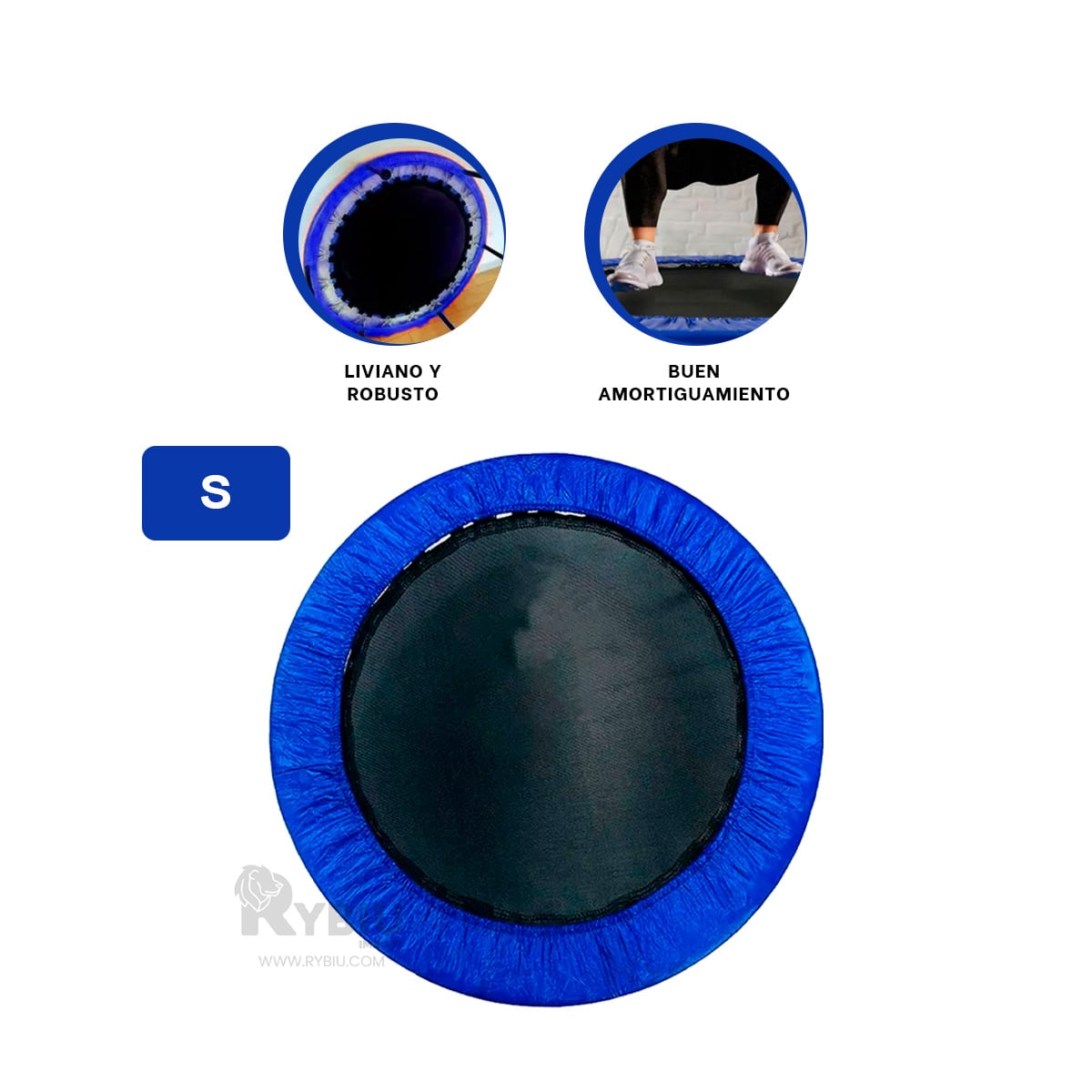 TRAMPOLÍN RYBIU DE30679 90X90 INFANTIL TAMAÑO S AZUL + REGALO STICKERS - 3