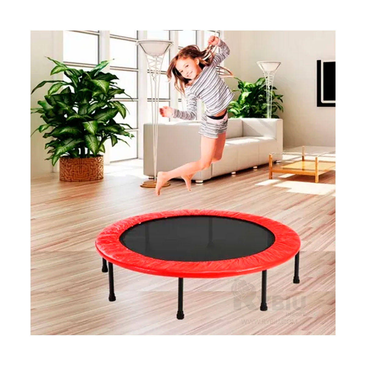 TRAMPOLÍN RYBIU W-224 90X90 INFANTIL TAMAÑO S ROJO + REGALO STICKERS - 1