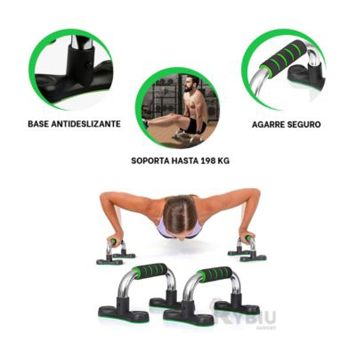 BARRA RYBIU DE30640 IDEAL BRAZOS VERDE NEUTRO + ENVOLTORIO DE REGALO - 2