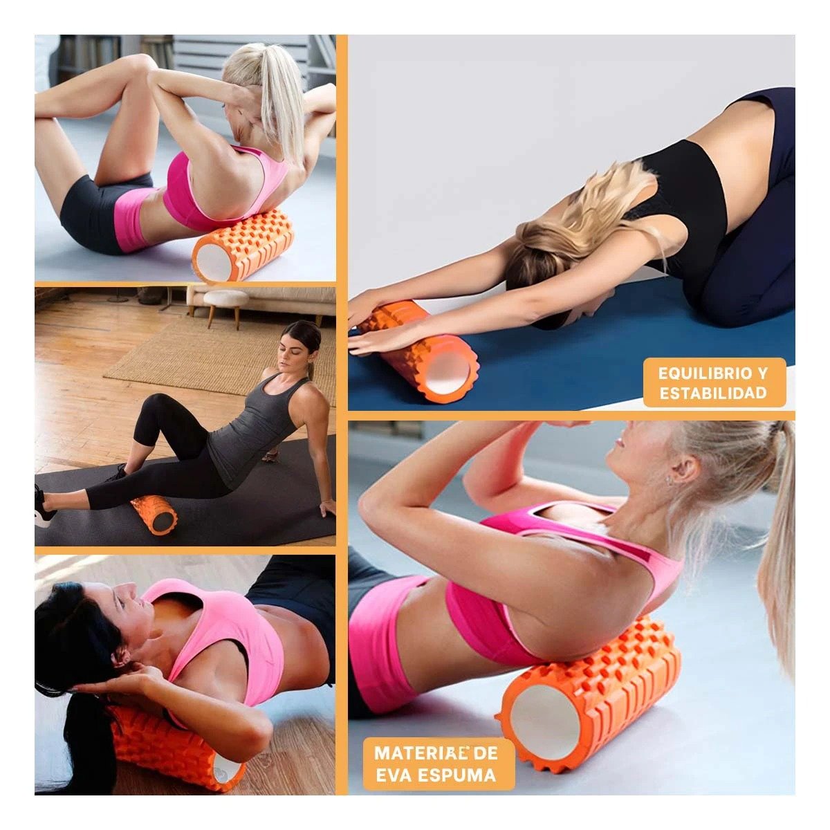 MASAJEADOR RYBIU DE30647 LARGO 33CM EXCELENTE GYM NARANJA + LIGAS REGALO - 5