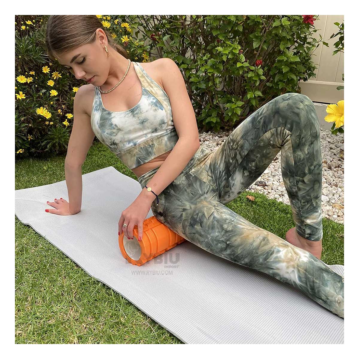 MASAJEADOR RYBIU DE30647 LARGO 33CM FITNESS IDEAL NARANJA + BANDERITAS ADHESIVAS - 4