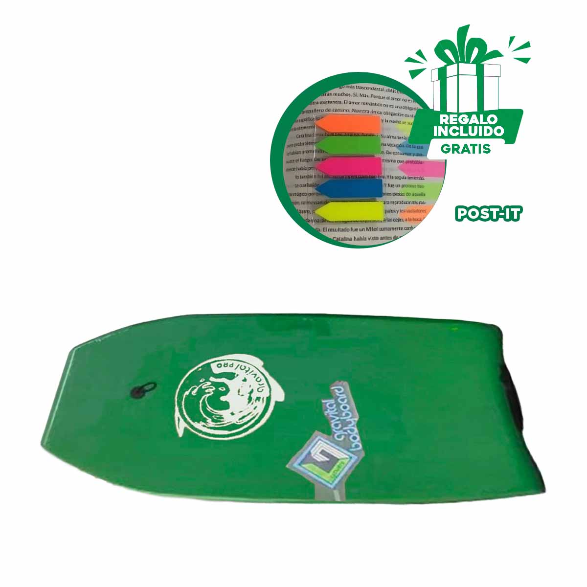 FLOTADOR NATACIÓN RYBIU CHAPOTEAR 41 VERDE + BANDERITAS ADHESIVAS - 1