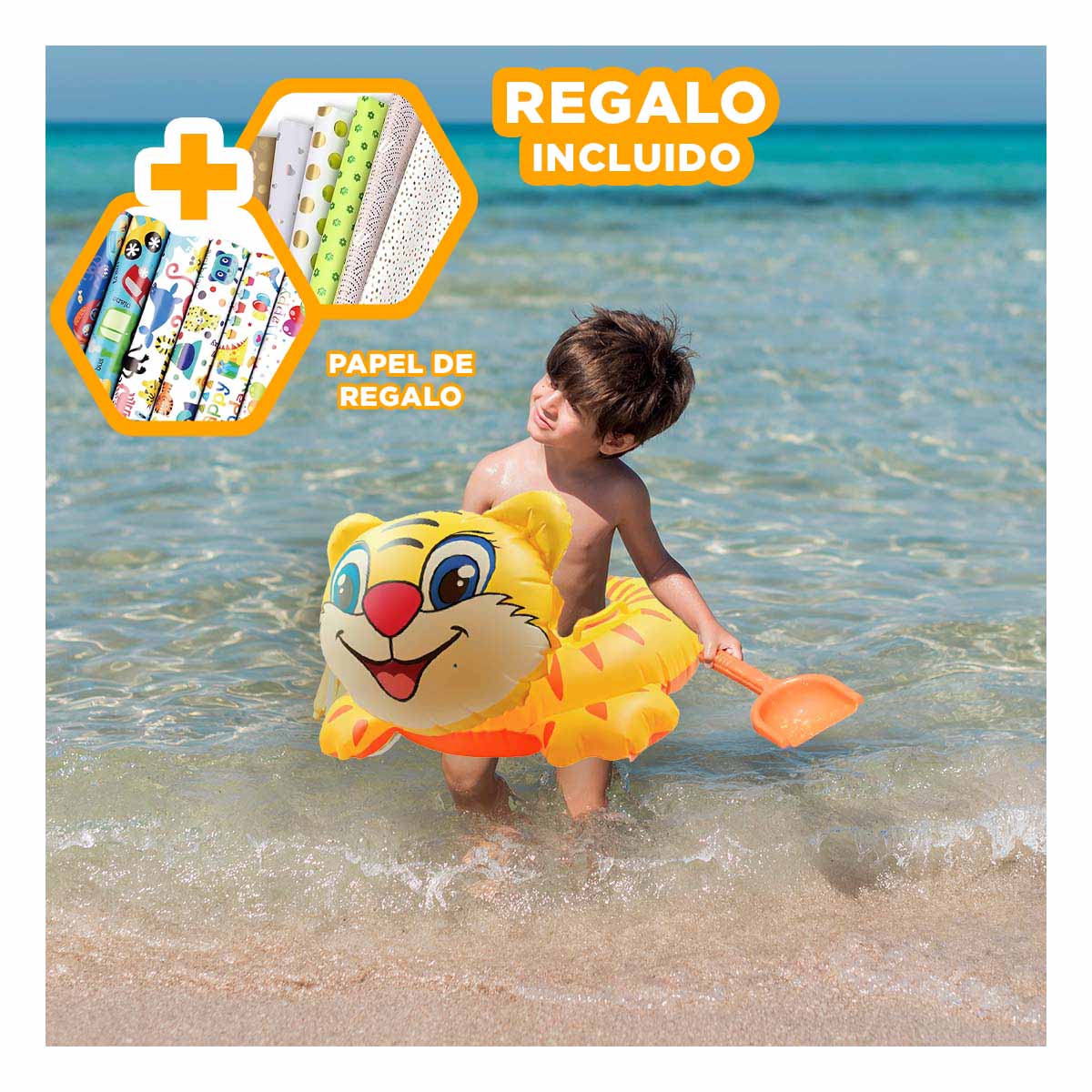 FLOTADOR ERGONOMICO Y LIGERO DE TIGRE Y+PAPEL DE REGALO - 1