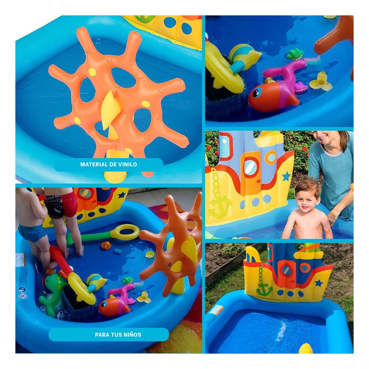 ÁREA INFLABLE REMOLCADOR MOD. 52211 147X147 X 122 CM BESTWAY INFANTIL Y+LIGAS REGALO - 5