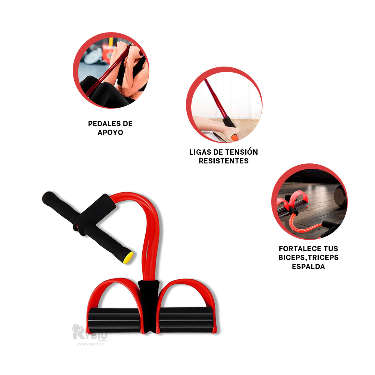 LIGA RYBIU DE30588 AJUSTABLE Y PRACTICA ROJO Y NEGRO + PAPEL REGALO - 3