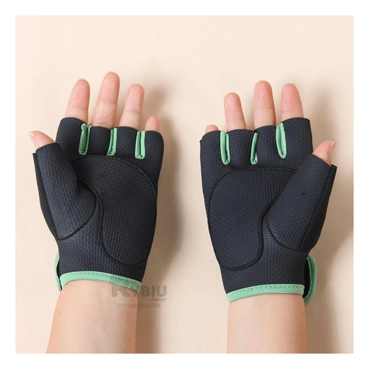 MITONES RYBIU DE30573 LEVANTAMIENTO DEPORTIVO VERDE + GIFT STICKERS - 2