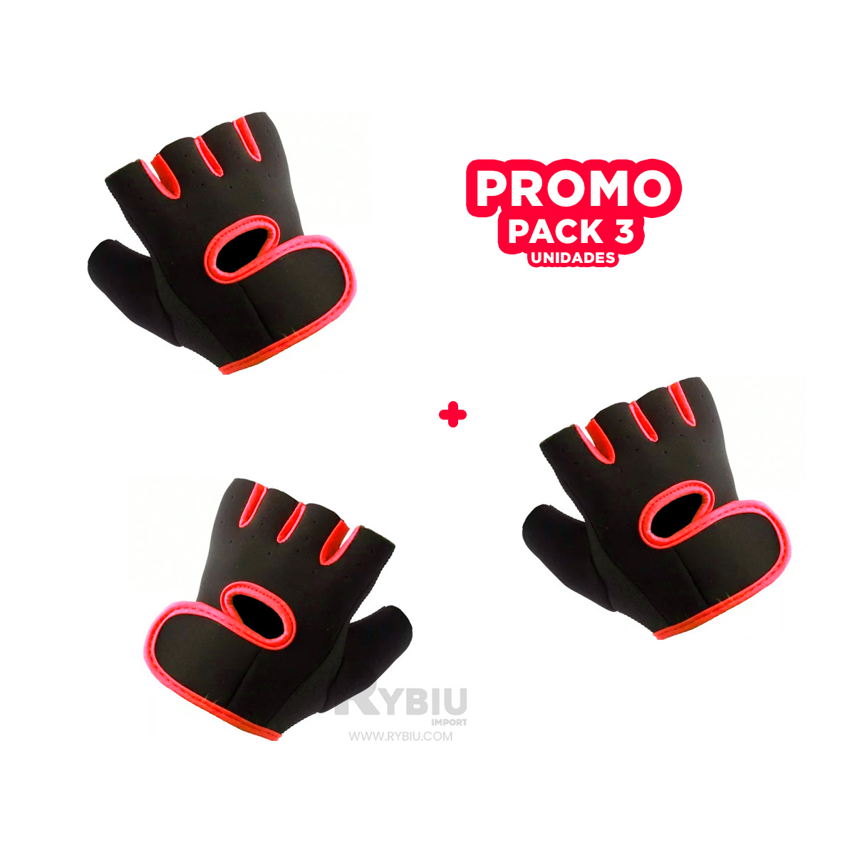 MITONES RYBIU DE30572 LEVANTAMIENTO DEPORTIVO ROJO + GIFT STICKERS - 2