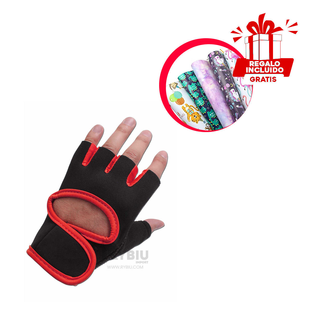 MITONES RYBIU DE30572 REALIZAR DEPORTES ROJO + REGALO AGENDITA - 1
