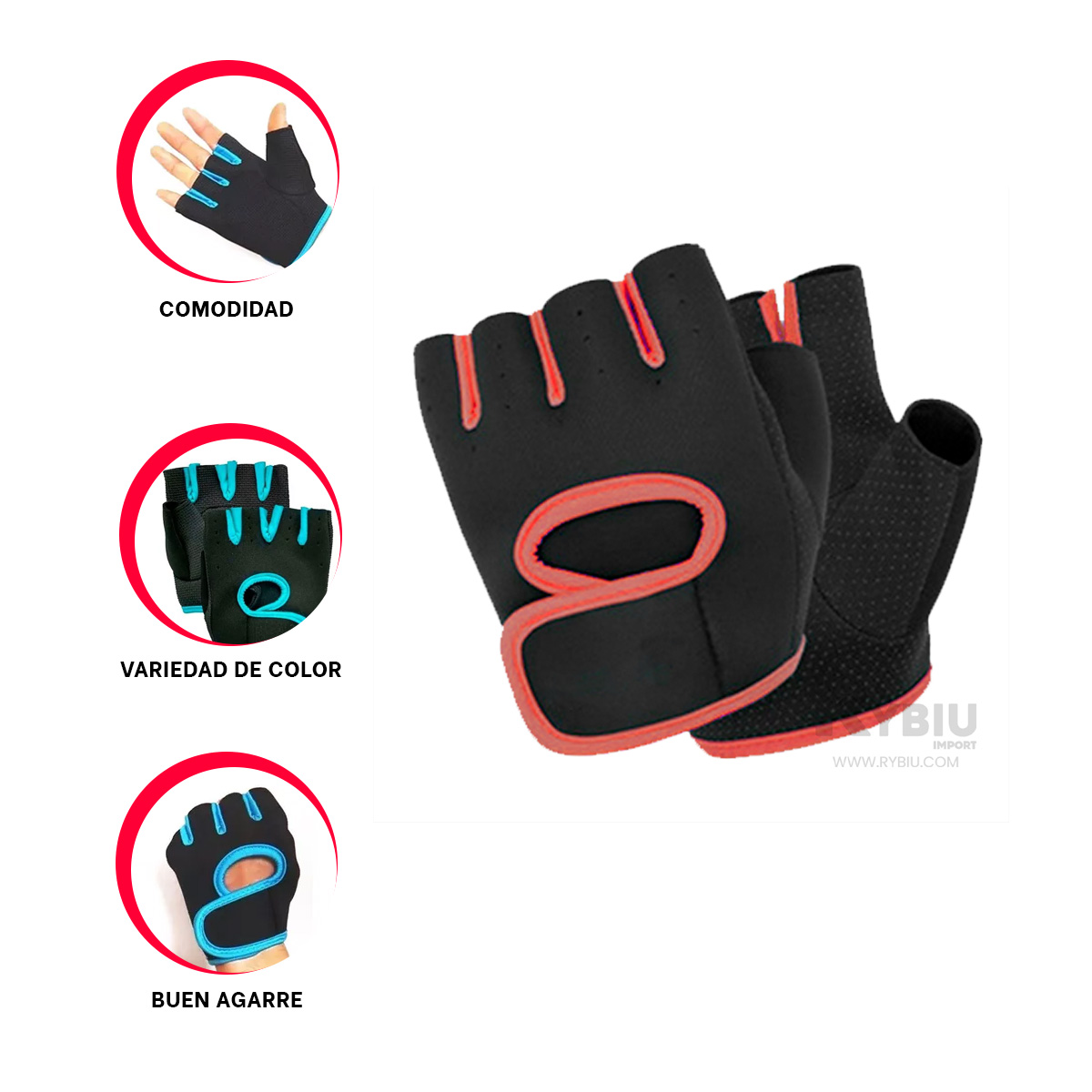 MITONES RYBIU DE30572 REALIZAR DEPORTES ROJO + REGALO AGENDITA - 4