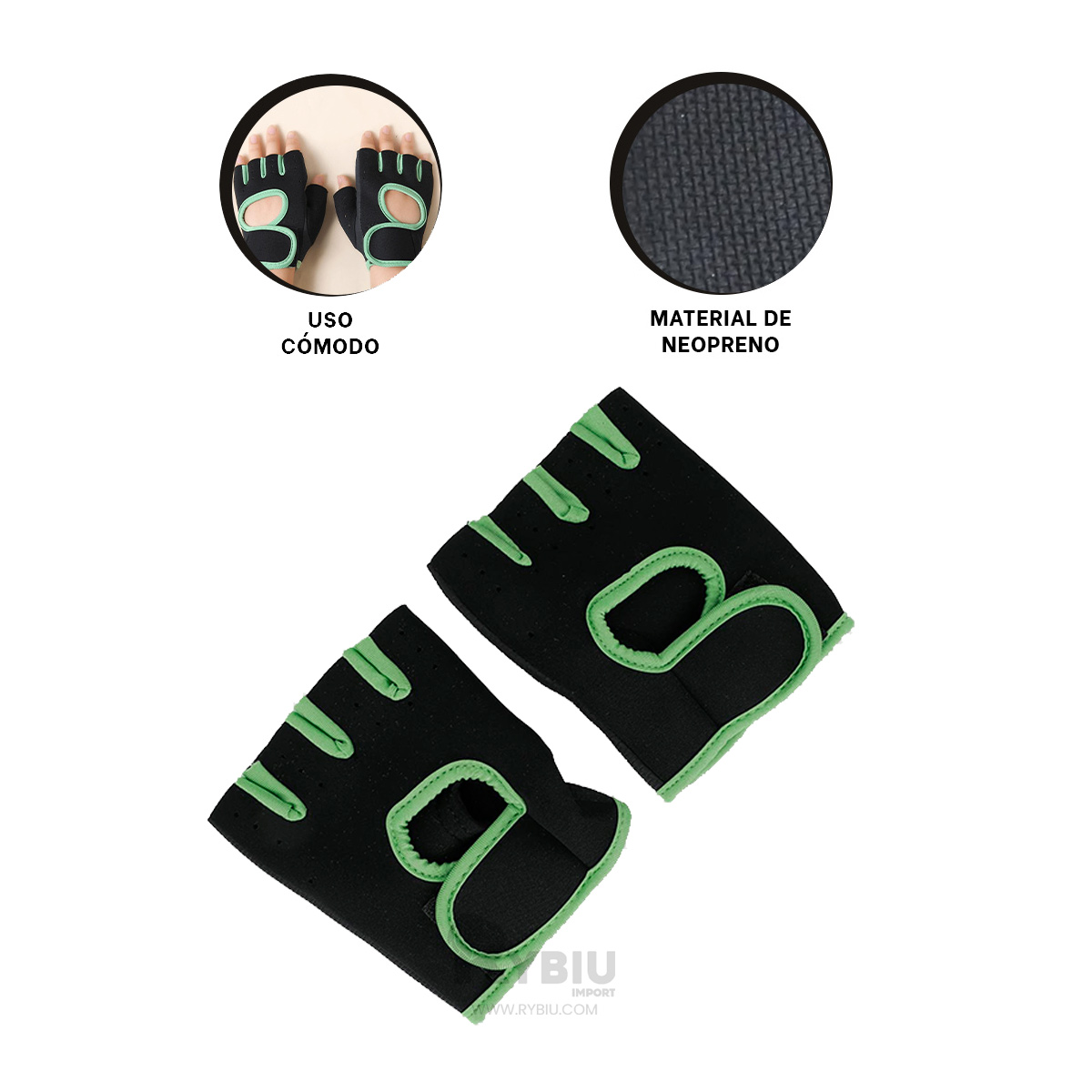 MITONES RYBIU DE30573 EJERCITARSE COMODOS VERDE + GIFT MINIAGENDA - 4
