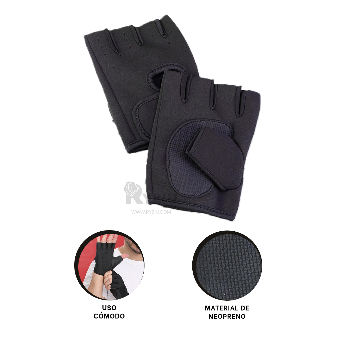 MITONES RYBIU DE30571 REALIZAR DEPORTES NEGRO + REGALO AGENDITA - 1