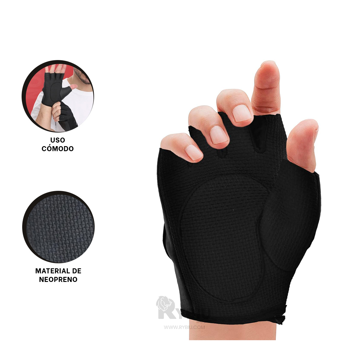 MITONES RYBIU DE30571 REALIZAR DEPORTES NEGRO + REGALO AGENDITA - 4