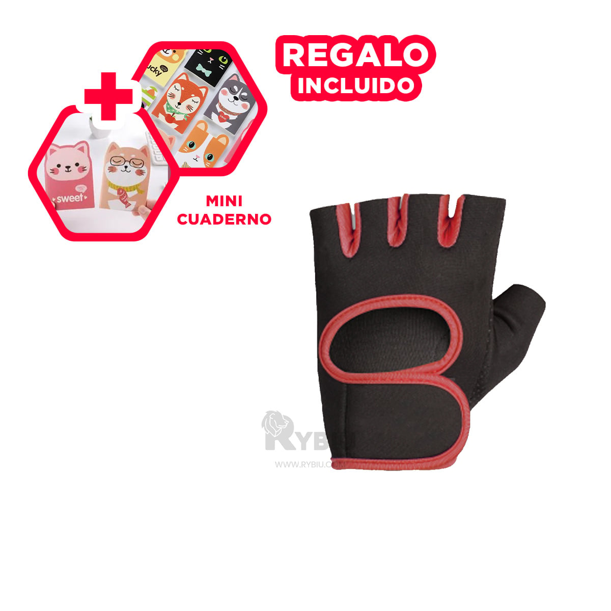 MITONES RYBIU DE30572 EJERCITARSE COMODOS ROJO + GIFT MINIAGENDA - 1